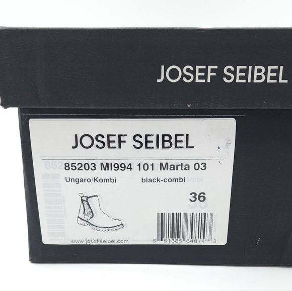 Josef Seibel Marta 03 Black Leather Bootie Women's Size 36 US  5-5.5 - Picture 2 of 9